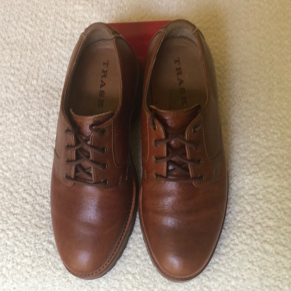 Trask Brown Leather Oxfords Classic Style